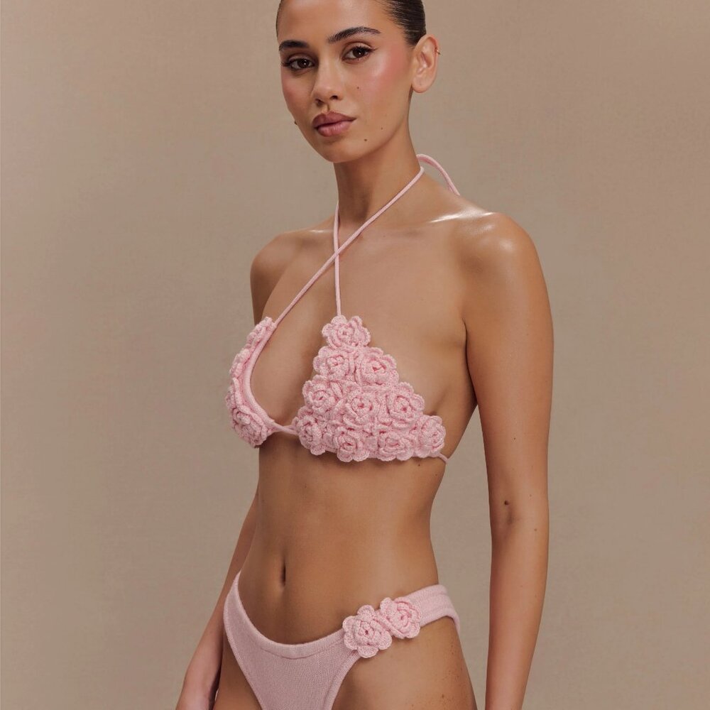 Meshki Aesha Floral Crochet Bikini Top and Bottoms